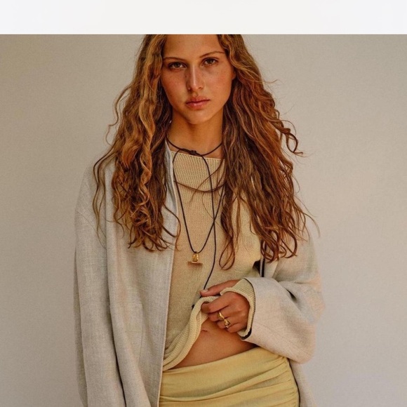 NWT Zara lightweight linen bomber jacket oversized - Picture 4 of 8